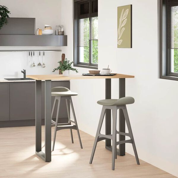 vidaXL Gambe per tavolo da bar a forma di U 2 pz Antracite 60x(110-111) cm Acciaio