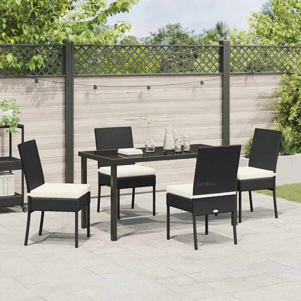 vidaXL Set da Pranzo per Giardino 5 pcs Nero