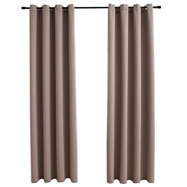 vidaXL Tende Oscuranti con Anelli Metallo 2pz Grigio Talpa 140x175 cm