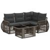 vidaXL Set Divano da Giardino 5 pz Grigio e Grigio Scuro polyrattan