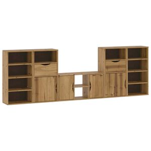 vidaXL Mobile TV 5 pz con Contenitore ODDA in Legno Massello di Pino