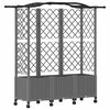 vidaXL Letto Rialzato con Griglia e Tetto Grigio Chiaro PP