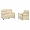 vidaXL Set di divani 2 pz Crema Tessuto