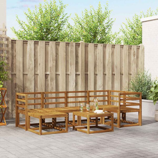 vidaXL Set di divani da esterno 7 pcs Naturale