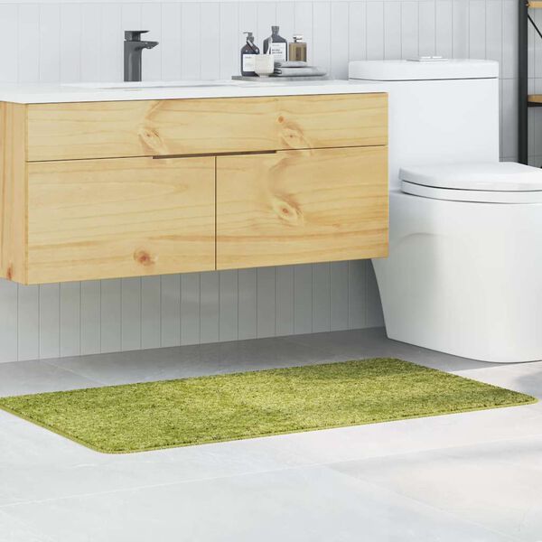 vidaXL Tappetino da bagno antiscivolo Verde 70 x 120 cm PP
