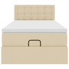vidaXL Struttura Letto Pouf con Materasso Crema 90x190 cm in Tessuto