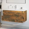 vidaXL Mobile Bagno con Lavabo Integrato Rovere Fumo Legno Multistrato
