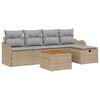 vidaXL Set Divano da Giardino 6 pz Beige polyrattan