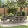vidaXL Set da Pranzo per Giardino 9 pcs Grigio polyrattan