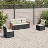 vidaXL Set Divani da Giardino 5 pz con Cuscini in Polyrattan Nero