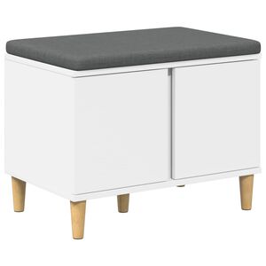 vidaXL Panca per ingresso con cuscino con porta Bianco 60 x 38 x 46 cm