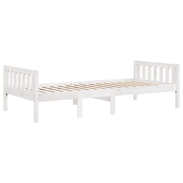vidaXL Letto per Bambini senza Materasso Bianco 90x200cm Massello Pino