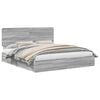 vidaXL Letto con Contenitore con cassetto Grigio Sonoma 200 x 200 cm