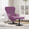 vidaXL Sedia Egg con Pouf Viola Velluto