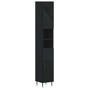 vidaXL Armadio da Bagno con Ripiano Aperto HAARLEM Nero