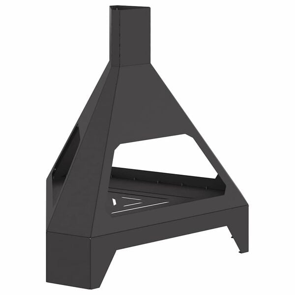vidaXL Focolare Nero 50 x 43 x 52 cm Acciaio