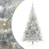 vidaXL Albero di Natale artificiale con luci integrate Argento 240 cm