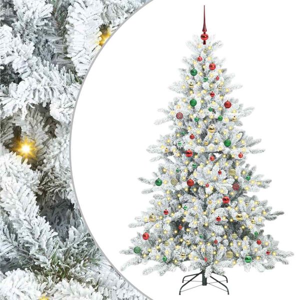 vidaXL Albero di Natale Artificiale con Rami Pieghevoli Bianco 210 cm