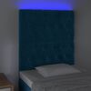 vidaXL Testiera a LED Blu scuro 80x7x118/128 cm in Velluto