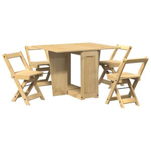 Set Sala Da Pranzo 3 Pezzi In Legno Di Gomma - Tavolo Rotondo E 2 Sedie Con Schienale A Doghe, Colore Bianco, Per Cucine Piccole