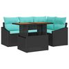vidaXL Set Divano da Giardino 5 pz 4-Numero di posti Nero e Teal