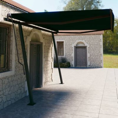 vidaXL Tenda da Sole Retrattile Manuale con Pali 4,5x3 m Antracite