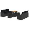 vidaXL Set Divano da Giardino 9 pz Nero polyrattan