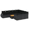 vidaXL Set Divani da Giardino 11 pz con Cuscini in Polyrattan Nero