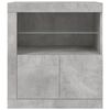 vidaXL Credenza con Luci LED Grigio Cemento 60,5x37x67 cm