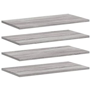 vidaXL Mensole Parete 4pz Grigio Sonoma 60x20x1,5cm Legno Multistrato
