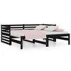 vidaXL Dormeuse Estraibile Nera 2x(90x190) cm Legno Massello di Pino