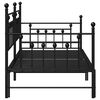 vidaXL Struttura per letto di giorno Nero 100 x 190 cm Acciaio