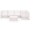 vidaXL Set Divani da Giardino 6 pz Bianco in Legno Massello di Pino