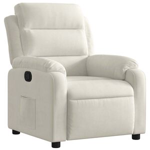 vidaXL Poltrona Reclinabile Crema in Velluto