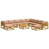 vidaXL Set di divani 11 pz Naturale Legno di Acacia Massello