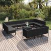vidaXL Set Divani da Giardino 14 pz con Cuscini in Polyrattan Nero