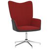 vidaXL Sedia Relax con Sgabello Rosso Vino in Velluto e PVC