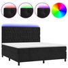 vidaXL Letto a Molle con Materasso e LED Nero 160x200 cm in Velluto