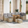 vidaXL Set Divano da Giardino con cuscino 9 pcs Beige e Grigio Chiaro
