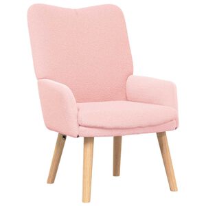 vidaXL poltrona Rosa 63 x 67 x 94 cm Tessuto di Pecora e Plywood