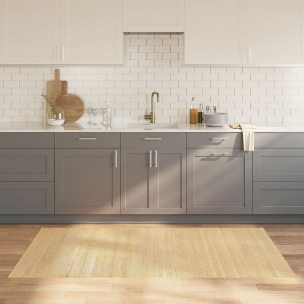 vidaXL Tappeto Rettangolare Naturale Chiaro 100x200 cm in Bamb&ugrave;
