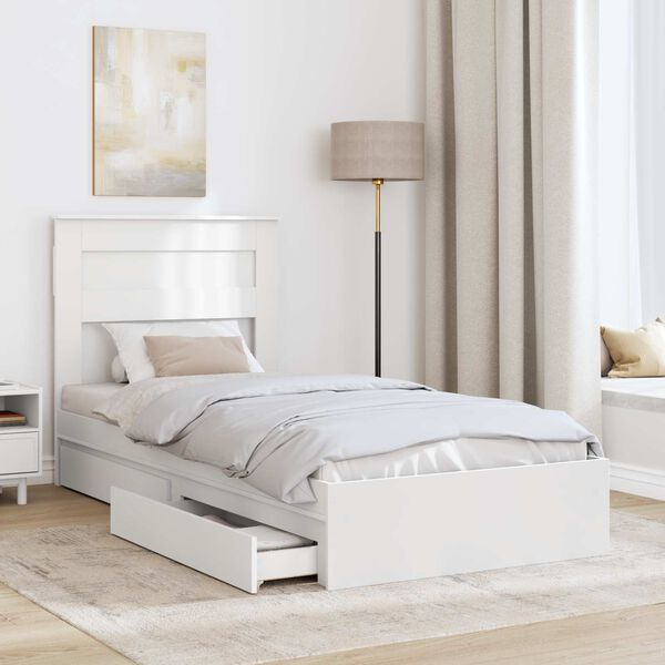 vidaXL Letto con Contenitore Bianco 90 x 200 cm Legno multistrato