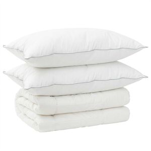 vidaXL Set di piumone e cuscini 3 pz 200 x 200 cm 4 stagioni 300 GSM