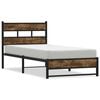 vidaXL Giroletto senza Materasso in Metallo Rovere Fumo 75x190 cm