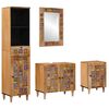 vidaXL Set di mobili per il bagno con cassetto 4 pcs Naturale
