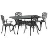 vidaXL Set da Pranzo per Giardino 5 pcs Nero Alluminio