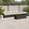 vidaXL Set Divani da Giardino 10pz con Cuscini in Polyrattan Nero