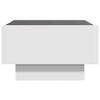 vidaXL Tavolino Salotto con LED Bianco 50x50x30 cm Legno Multistrato
