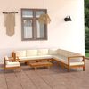 vidaXL Set da giardino 9 pezzi con cuscini 100x60 cm in legno di acacia