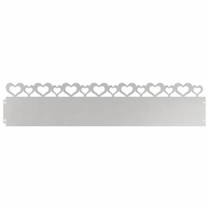 vidaXL Bordure per prato 10 pz 103 x 0,05 x 22 cm Acciaio Inox Argento